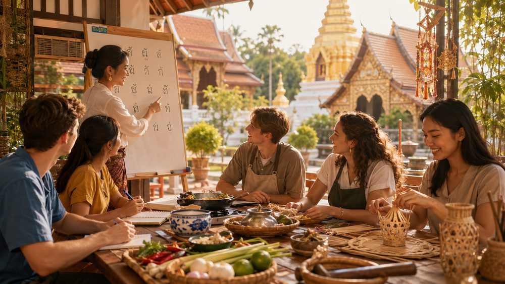 Thai language and culture camp — learning Thai script, cooking and crafts