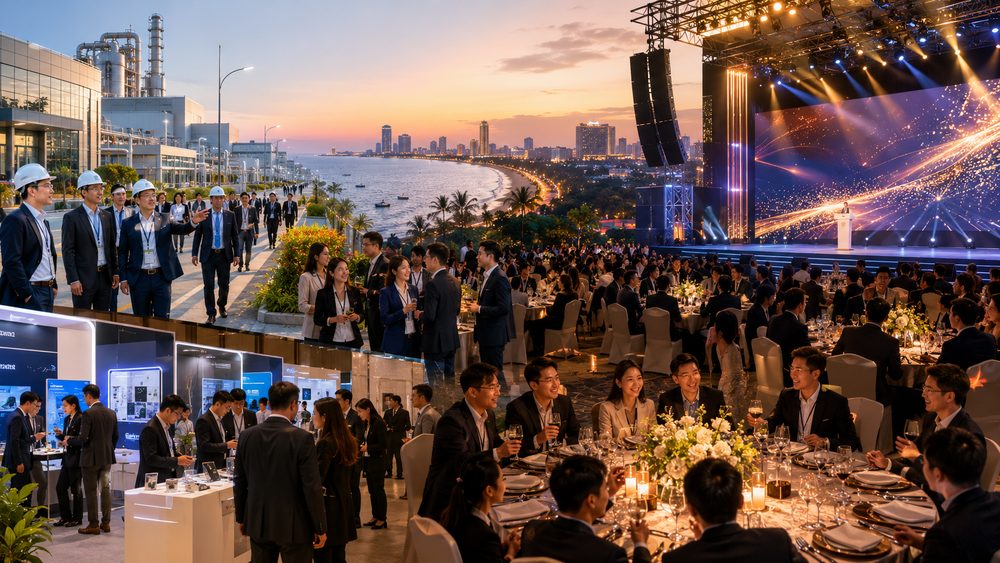 Dealer appreciation gala in Rayong–Pattaya with stage, lighting and AV